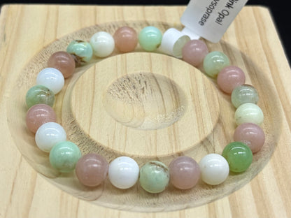 Bracelet Chrysoprase et Opale Rose
