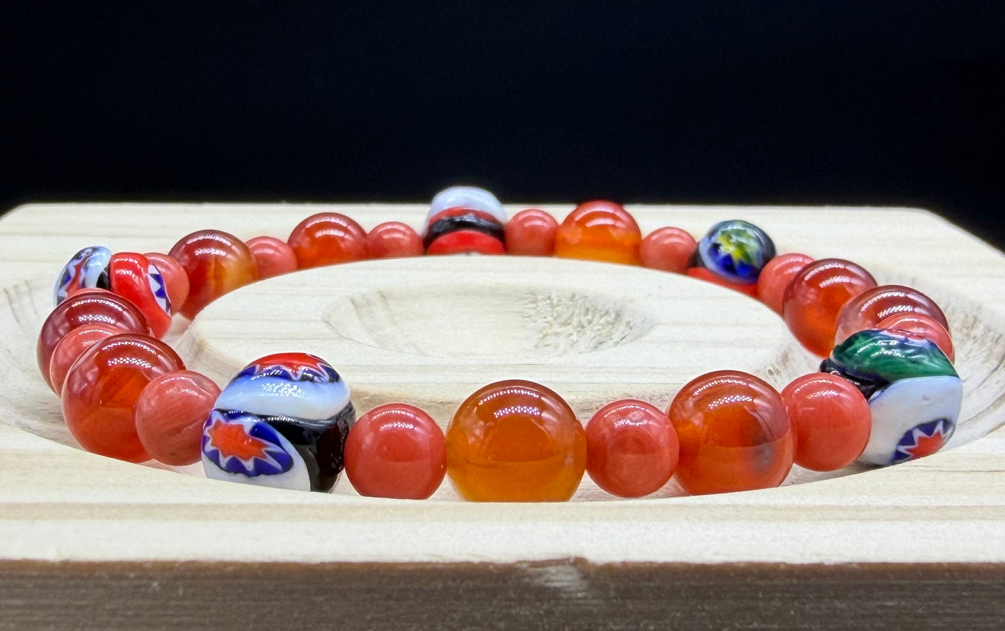 Bracelet bohème Cornaline et Corail