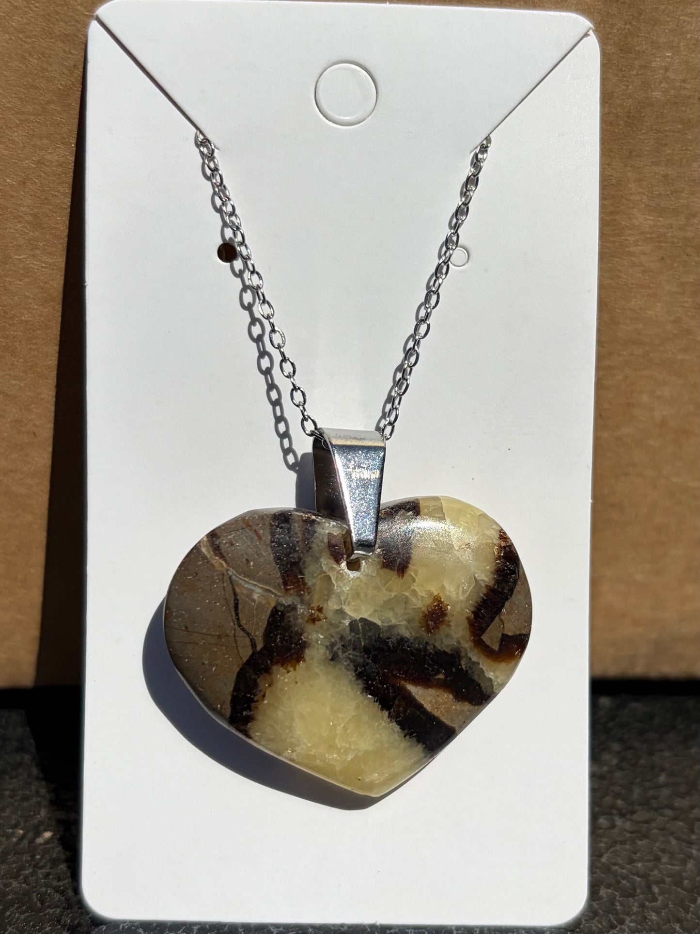 Pendentif Cœur en Septaria