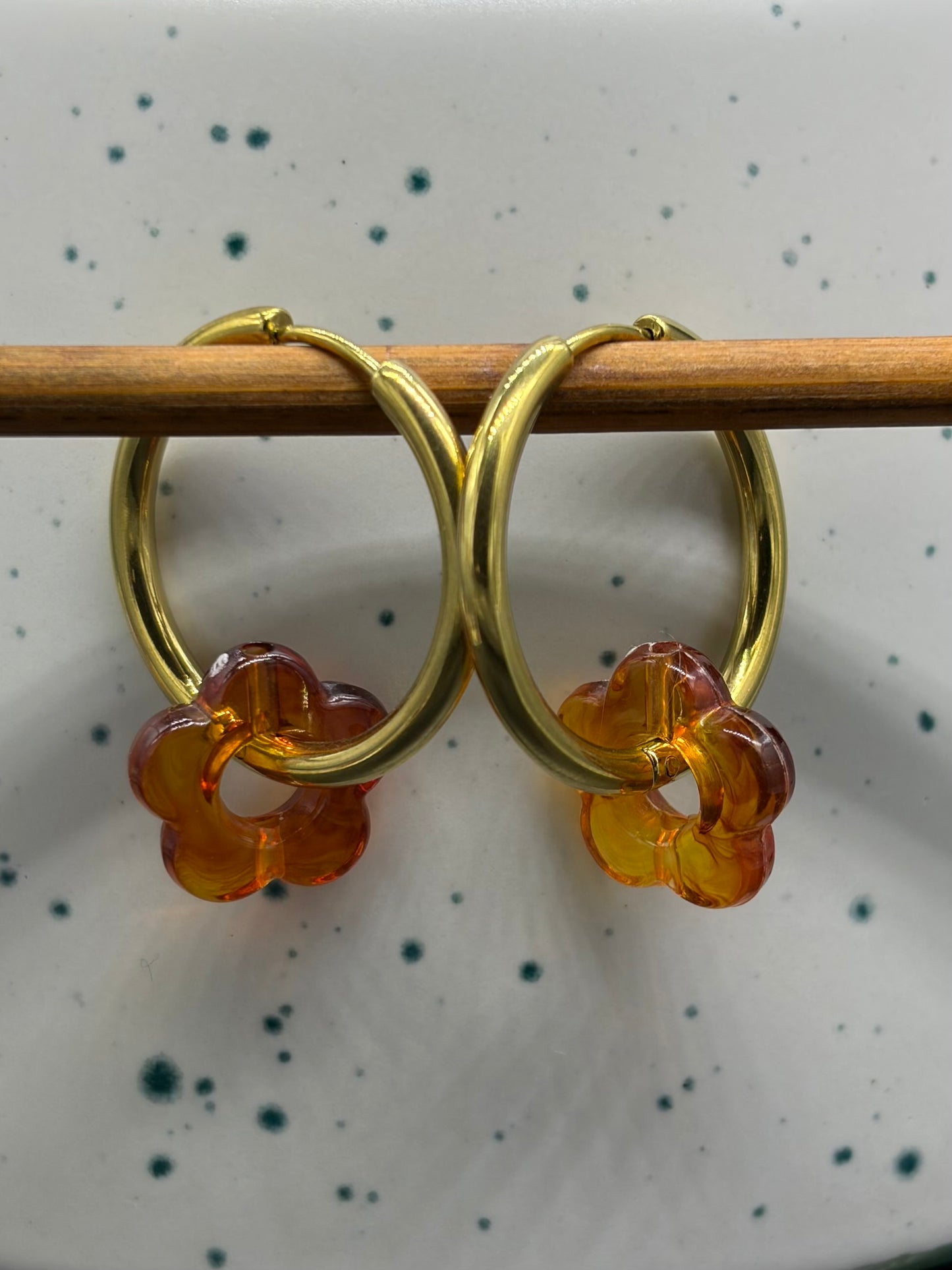 Boucles d'oreilles Créoles flowers fantaisy