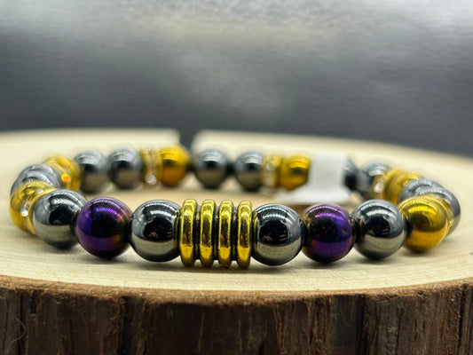 Bracelet mixte Hématite irisée