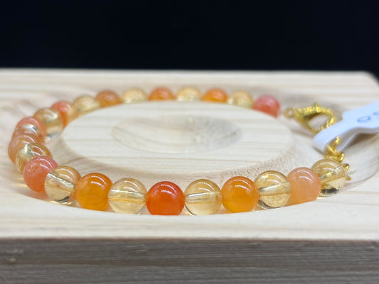 Bracelet Citrine naturelle et Cornaline