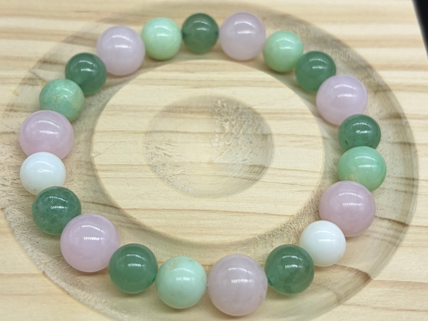 Bracelet Chrysoprase/Quartz Rose et Aventurine