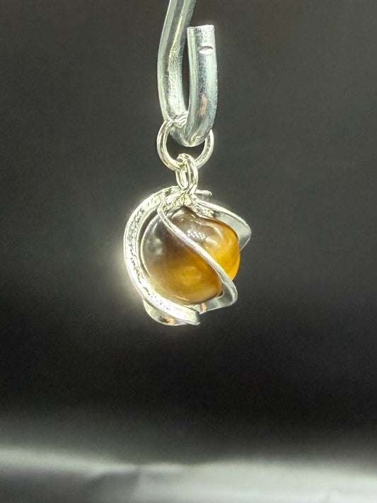 Pendentif mini spirale œil de tigre
