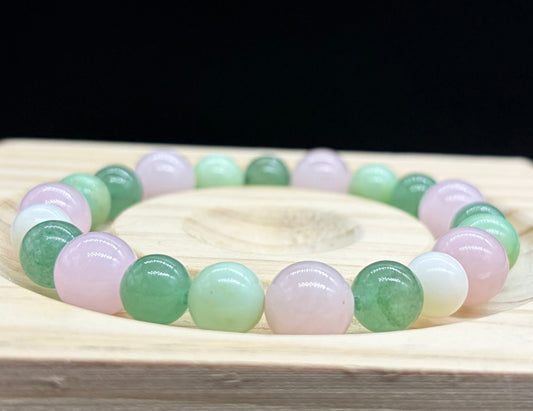 Bracelet Chrysoprase/Quartz Rose et Aventurine