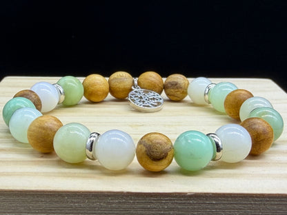 Bracelet bois sacré Palo Santo Chrysoprase