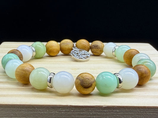 Bracelet bois sacré Palo Santo Chrysoprase