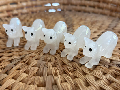 Chats en Agate blanche
