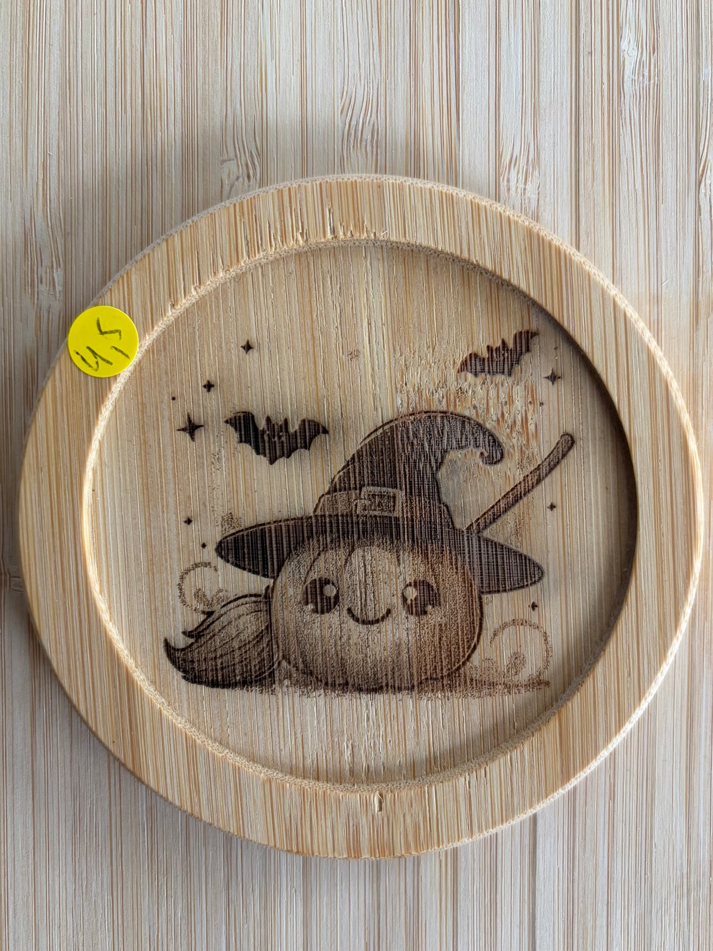 Sous verre bois Halloween Happy Pumpkin
