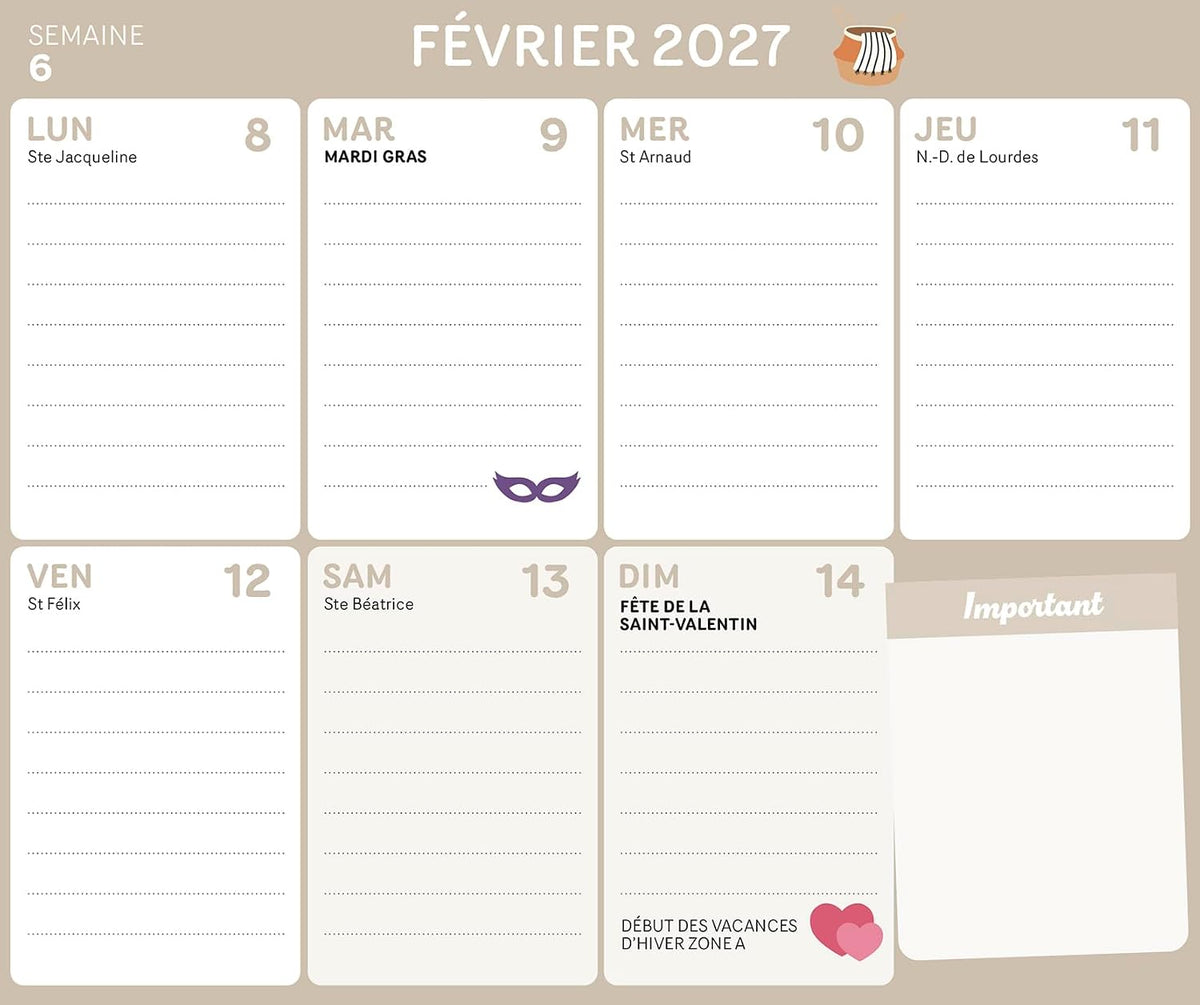 Frigobloc hebdomadaire Maison zen