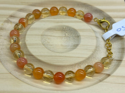 Bracelet Citrine naturelle et Cornaline