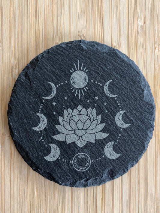 Sous verre ardoise Luna Lotus