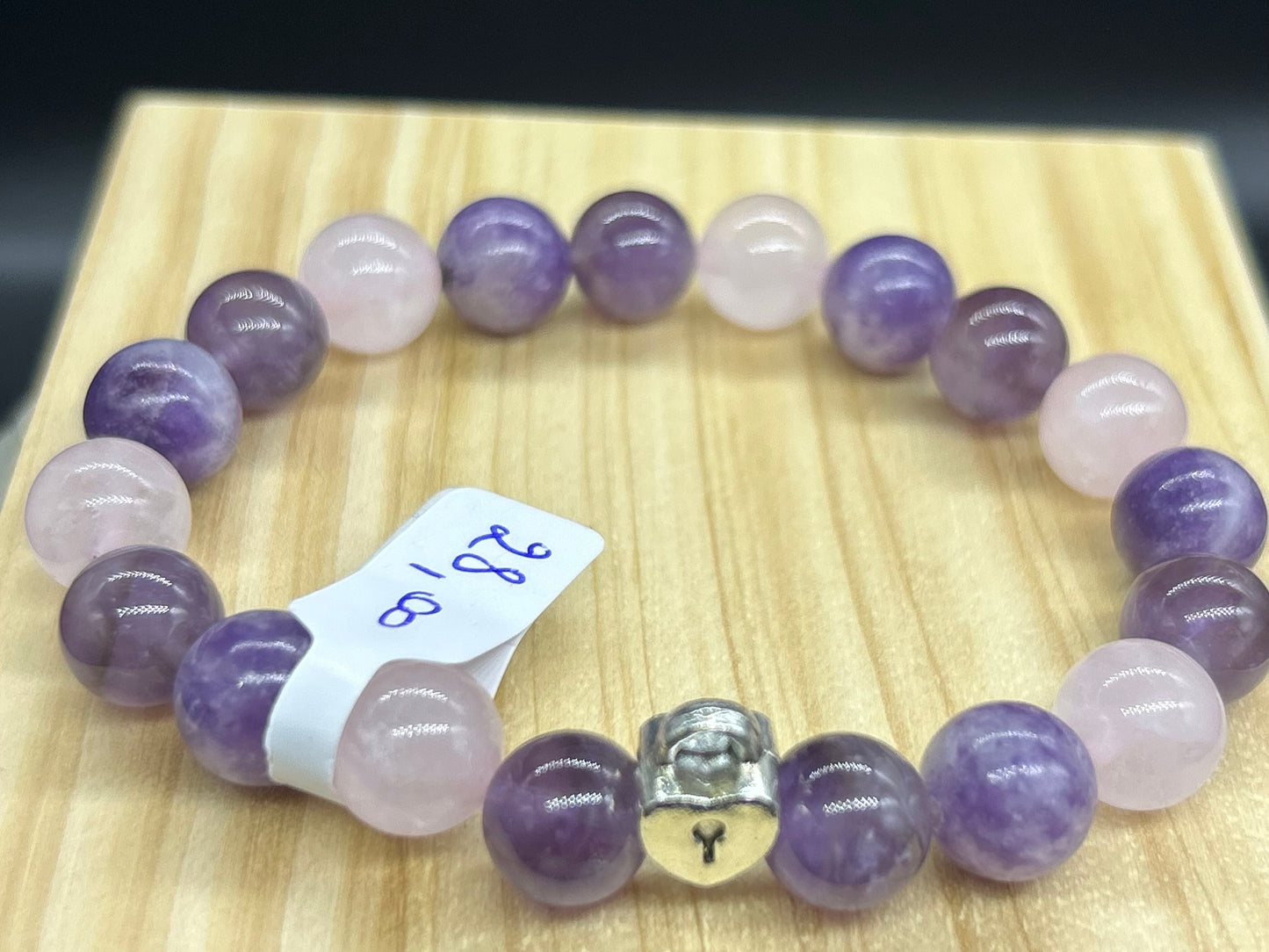 Bracelet cadena Quartz rose/Lépidolite/Améthyste