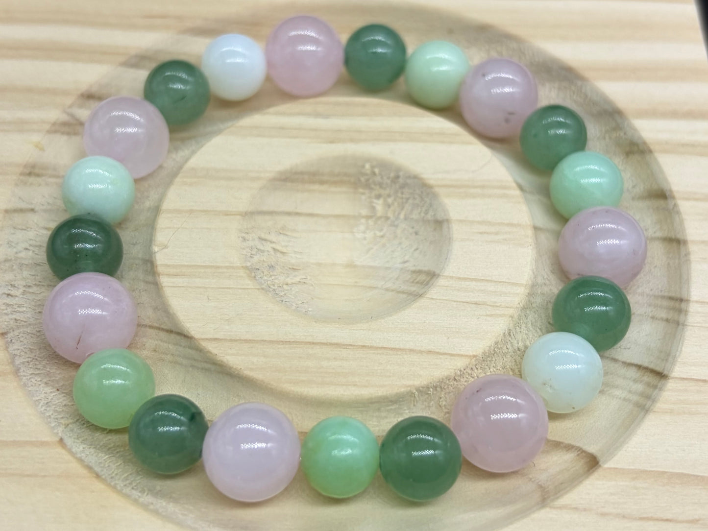 Bracelet Chrysoprase/Quartz Rose et Aventurine