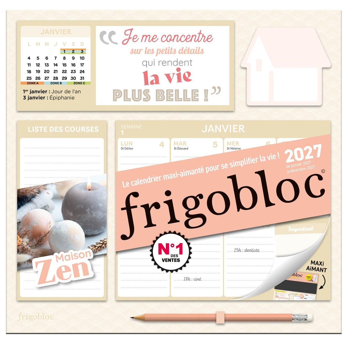 Frigobloc hebdomadaire Maison zen