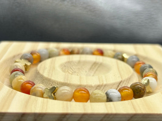 Bracelet Cornaline/Agate Crazy Lace