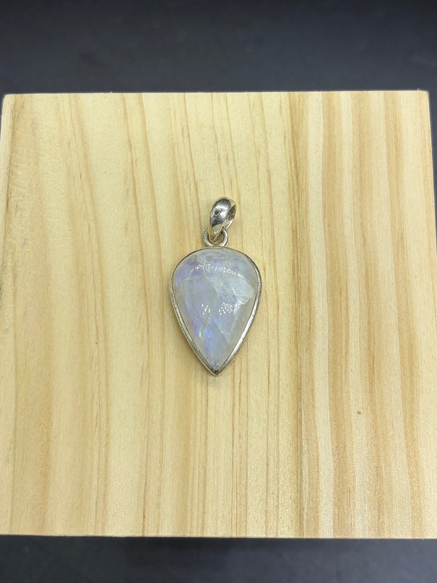 Pendentif argent Péristérite (Labradorite blanche)