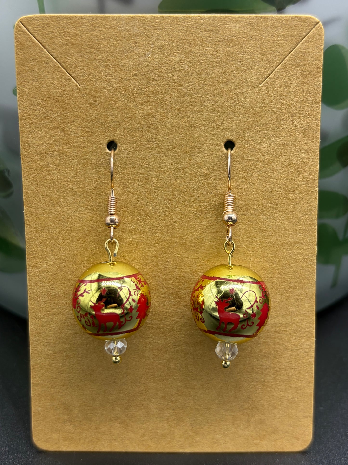 Boucles d’oreilles boules fantaisie de Noël