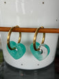 Boucles d’oreilles créoles Epoxy cœurs