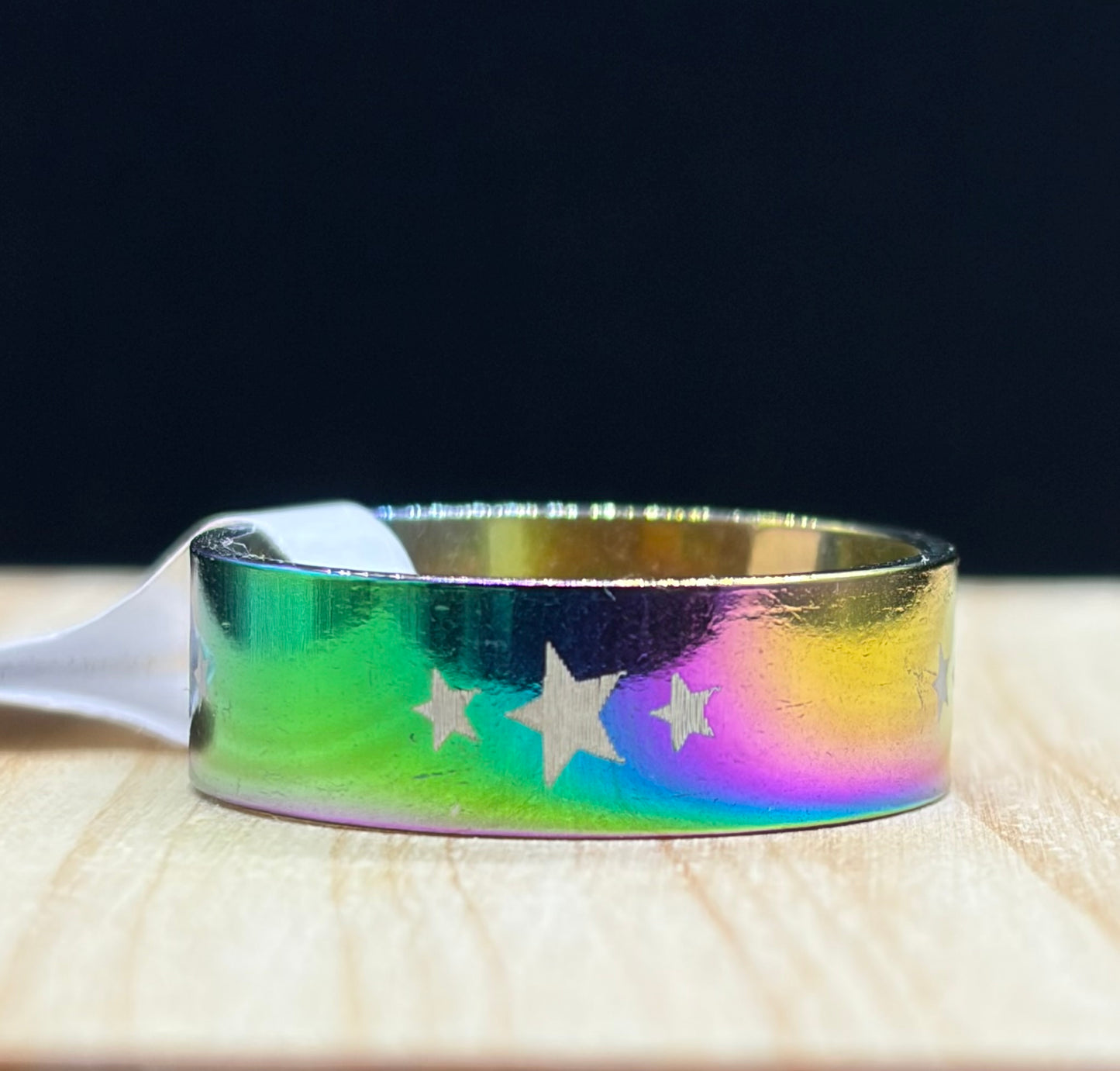 Bague métallisée étoiles 20mm