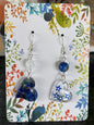 Boucles d’oreilles Epoxy cœurs Lapis Lazuli et Cristal de roche
