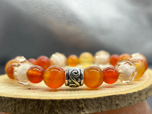 Bracelet Cornaline et perles fantaisie