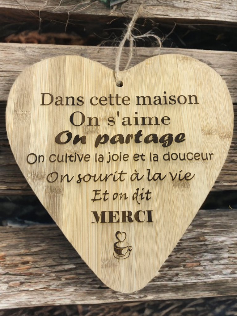 Cœur bambou « Happy Home »