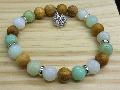 Bracelet bois sacré Palo Santo Chrysoprase