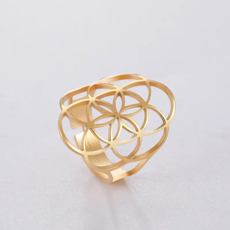 Bague ajustable Fleur de vie