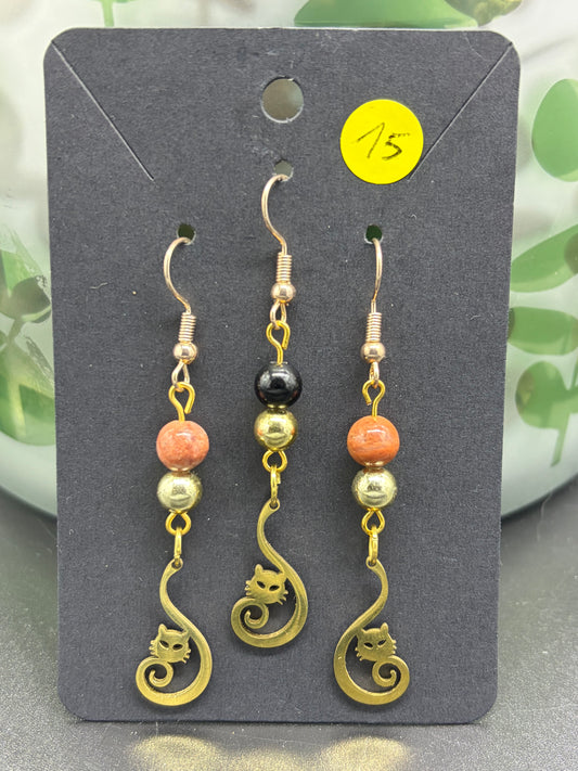 Boucles d’oreilles trio chats
