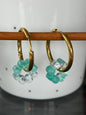 Boucles d’oreilles créoles Epoxy fleurs