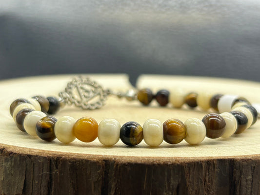 Bracelet Œil de tigre et pierre fantaisie