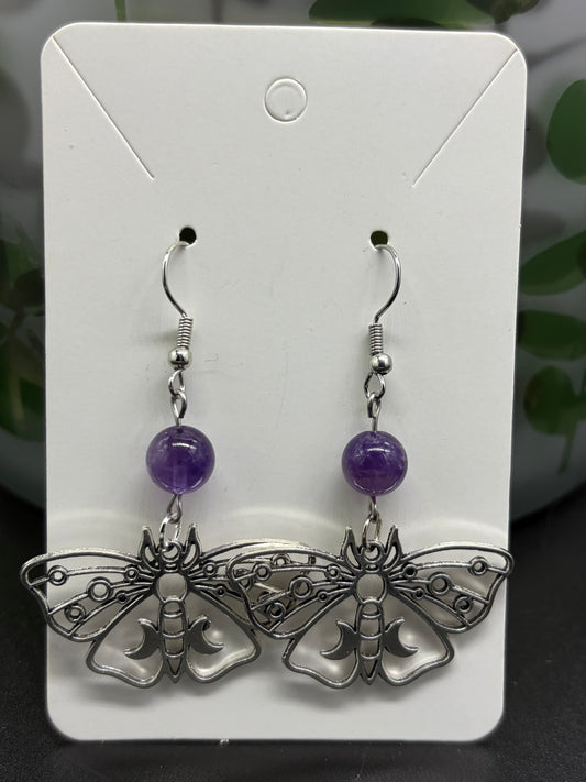 Boucles d’oreilles papillons Améthyste