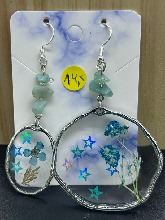 Boucles d'oreilles Epoxy Amazonite