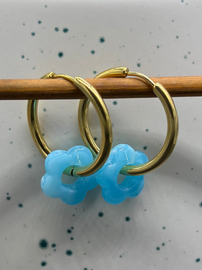 Boucles d'oreilles Créoles flowers fantaisy