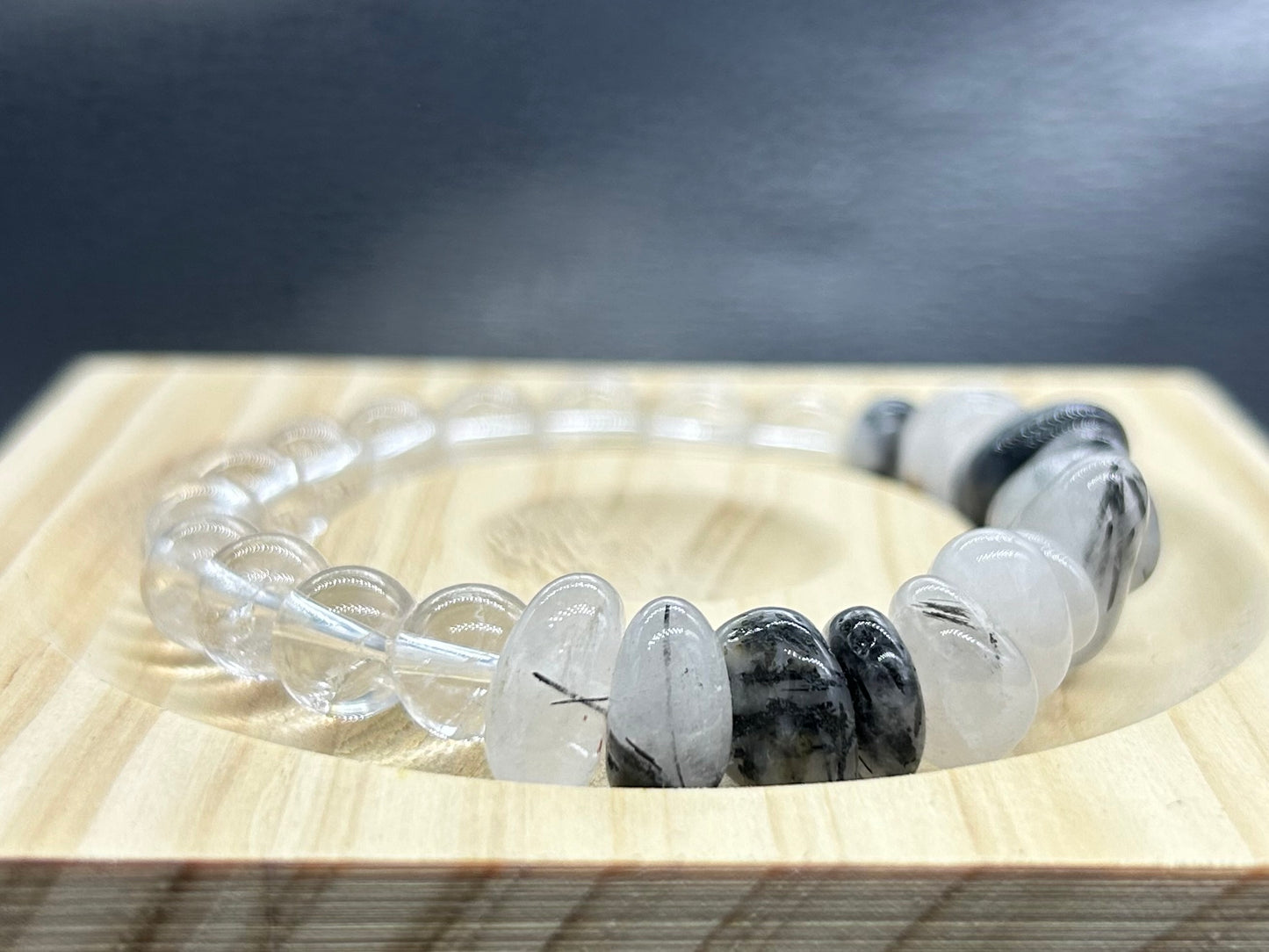 Bracelet Quartz Tourmaline/Cristal de roche