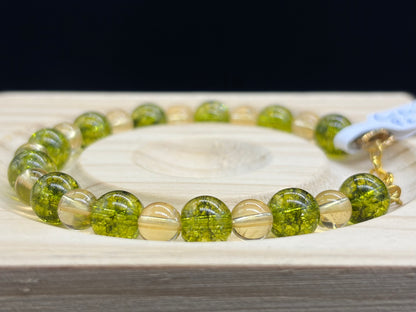 Bracelet Citrine naturelle et Péridot