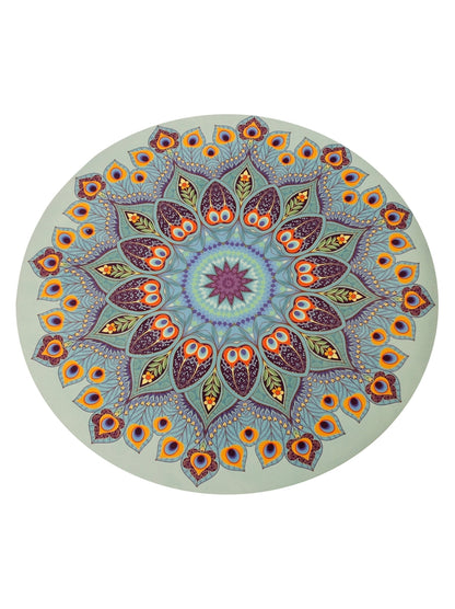 Tapis de Méditation Rond Mandala Bleu