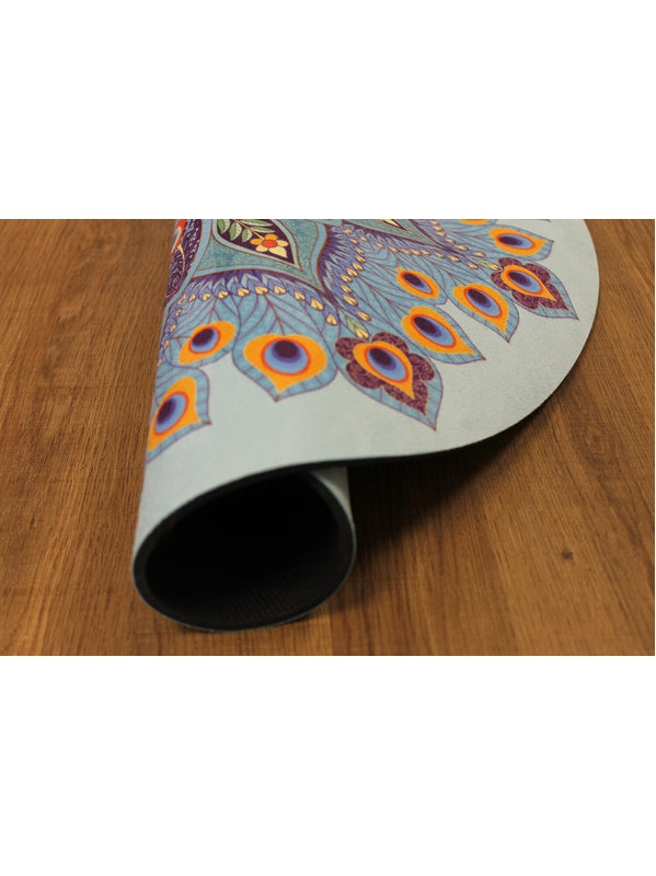 Tapis de Méditation Rond Mandala Bleu