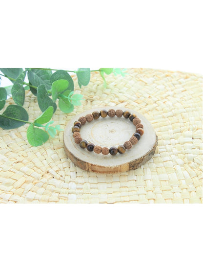 Bracelet œil de tigre et Rudraksha