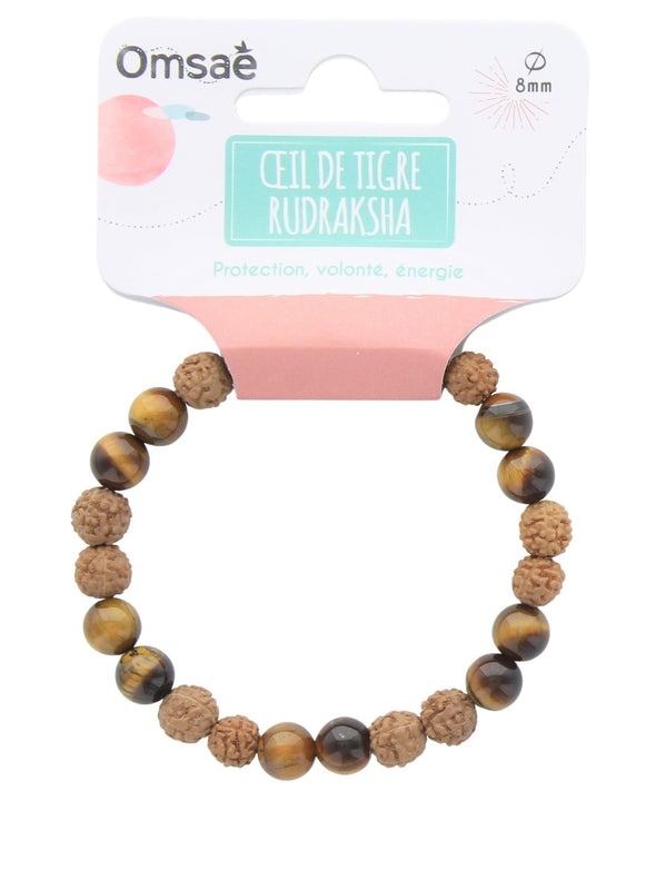 Bracelet œil de tigre et Rudraksha