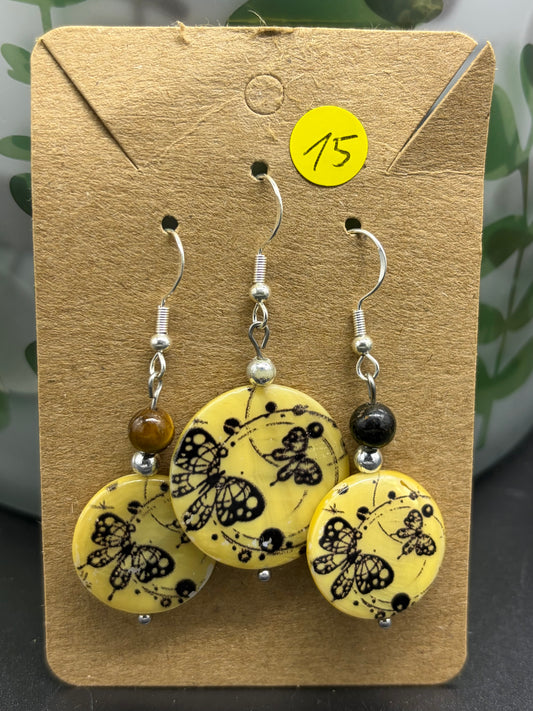 Boucles d’oreilles trio papillons