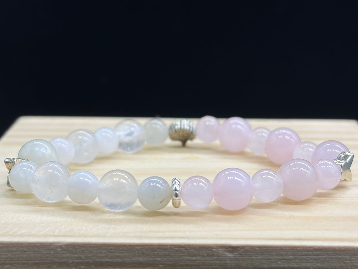 Bracelet Quartz Rose et Pierre de lune