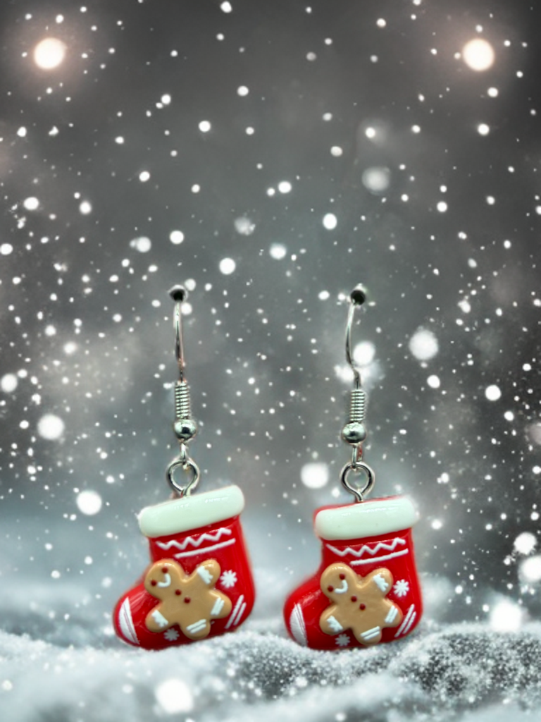 Boucles d’oreilles chaussons de Noël