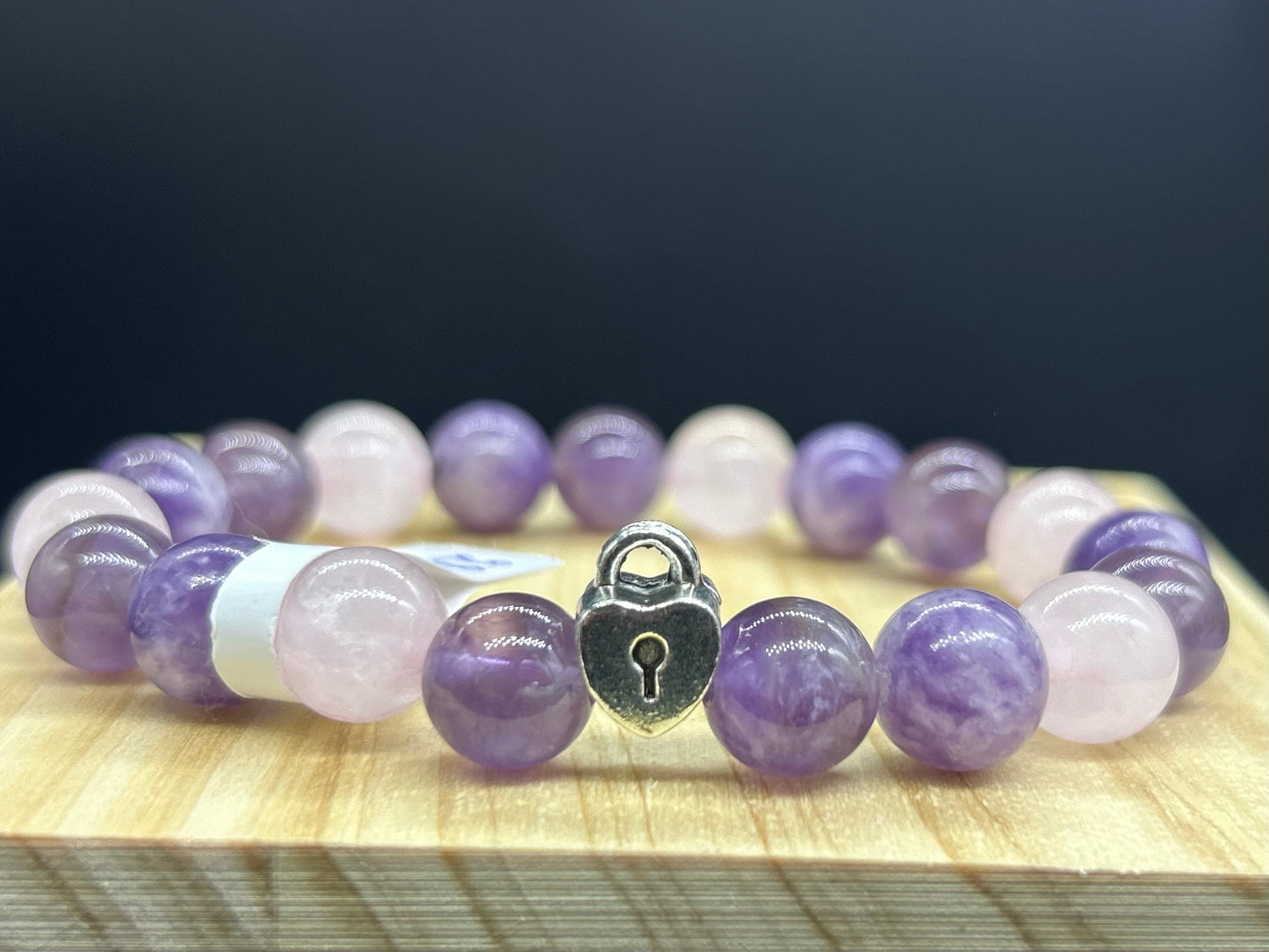 Bracelet cadena Quartz rose/Lépidolite/Améthyste