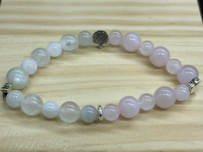 Bracelet Quartz Rose et Pierre de lune