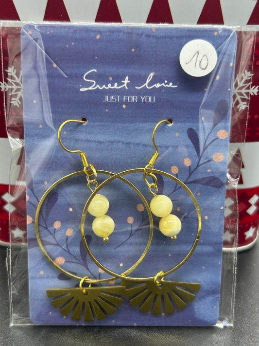 Boucles d’oreilles égyptienne Calcite jaune