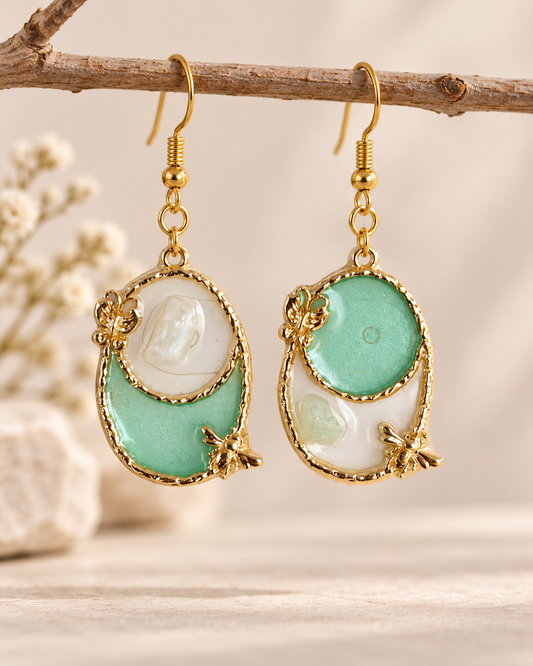 Boucles d’oreilles Epoxy libellule Amazonite