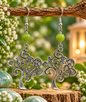 Boucles d'oreilles arbre de vie Chrysoprase