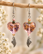 Boucles d’oreilles cœurs fantaisie plumes
